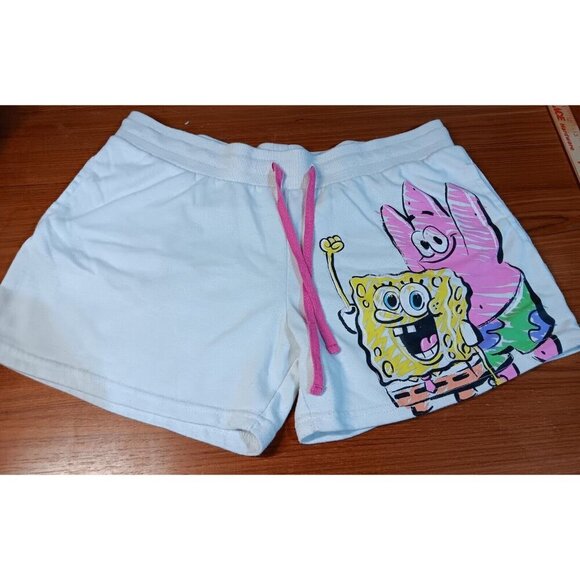 Spongebob Squarepants Juniors Short Shorts Cotton Size Xl Tan DAMAGED - Picture 1 of 3